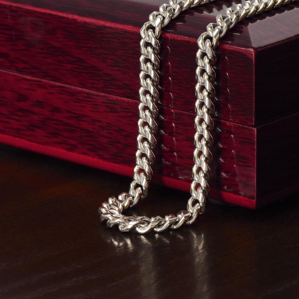To My Man Promise Necklace - Mens Gift - Cuban Chain With Adjustable Length - ZILORRA