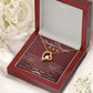 To My Beautiful Daughter from Dad - Forever Love Heart Pendant 14K White Gold Necklace Glowing Red Enclosure - ZILORRA