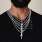 To My Son Cuban Link Chain with Artisan Cross Necklace - May Worries Never Dim your Light Message card with Gift Box - ZILORRA