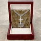 To My Son Cuban Link Chain with Artisan Cross Pendant - Bravery Inspiration Message card with Gift Box - ZILORRA