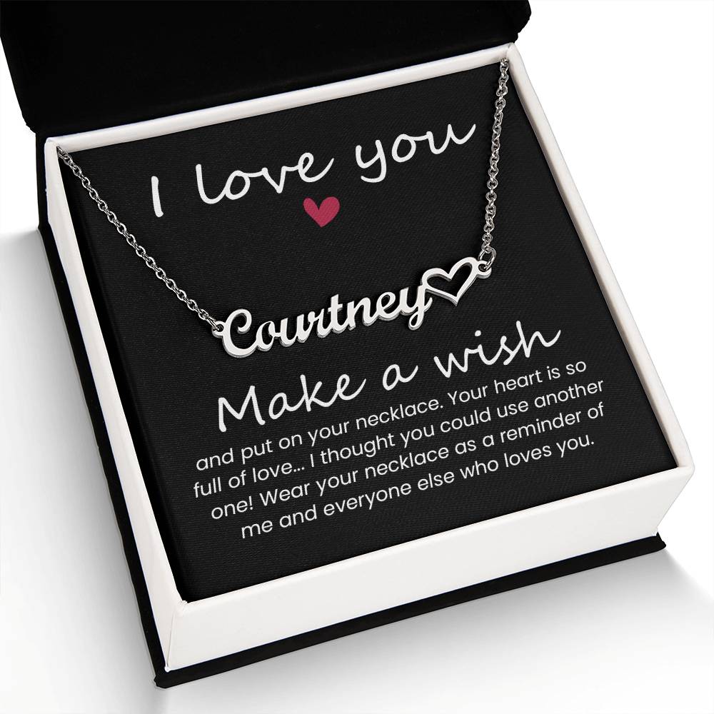 Make a Wish Necklace for Women - Customer Heart Name Necklace - ZILORRA