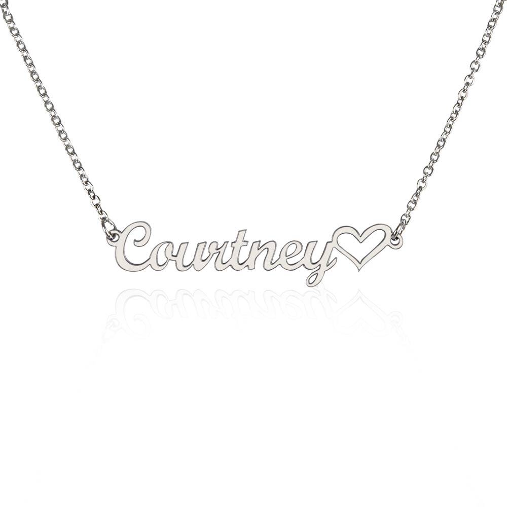 To My Wife From A Cute Loving Caring Husband - Custom Heart Name Necklace - ZILORRA