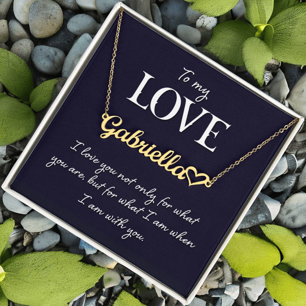 Gifts for Girlfriend Soulmate Wife Fiance - Custom Heart Name Necklace - ZILORRA