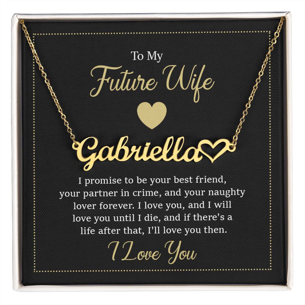 To My Future Wife Promise Necklace - Custom Heart Name Necklace - ZILORRA