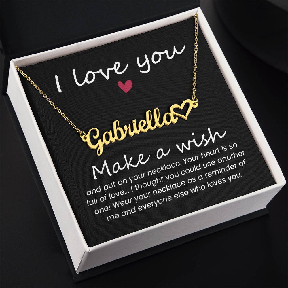 Make a Wish Necklace for Women - Customer Heart Name Necklace - ZILORRA