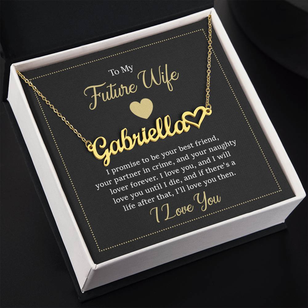 To My Future Wife Promise Necklace - Custom Heart Name Necklace - ZILORRA