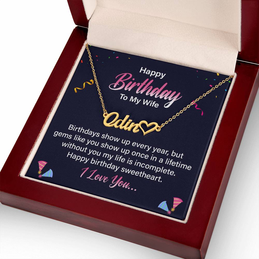 Birthday Gift for Wife from Husband - Custom Heart Name Necklace - ZILORRA