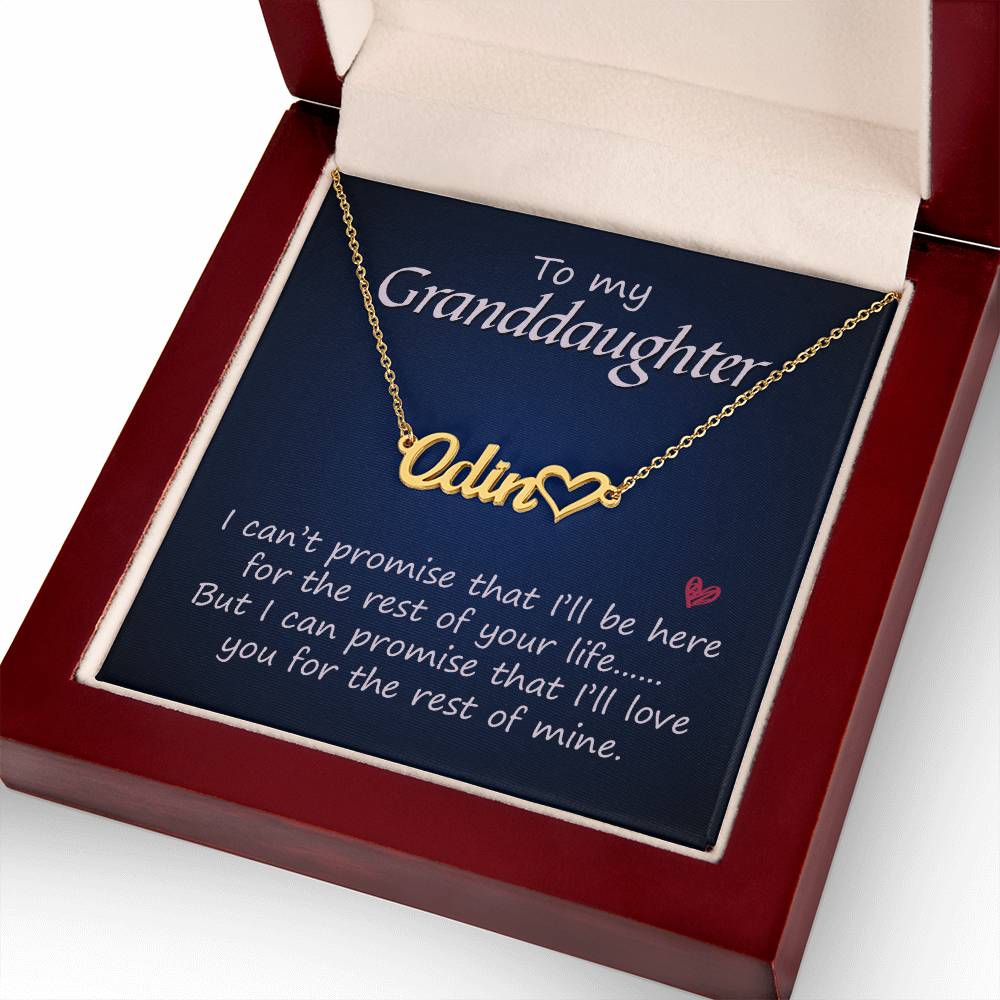To My Granddaughter Promise Necklace - Custom Heart Name Necklace - ZILORRA