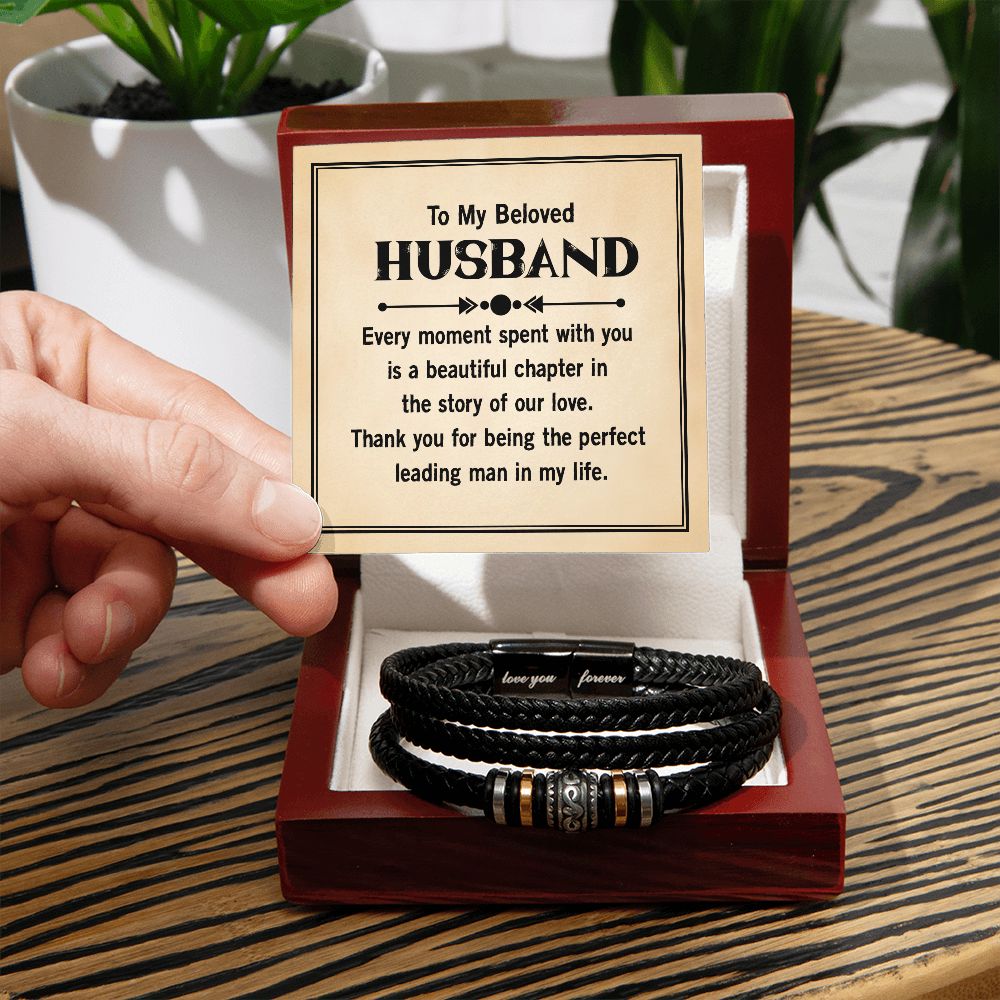 To My Husband Leather Bracelet - Men's Love You Forever Bracelet - ZILORRA