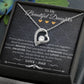 To My Beautiful Daughter from Dad - Forever Love Heart Pendant 14K White Gold Necklace Matrix Black Enclosure - ZILORRA