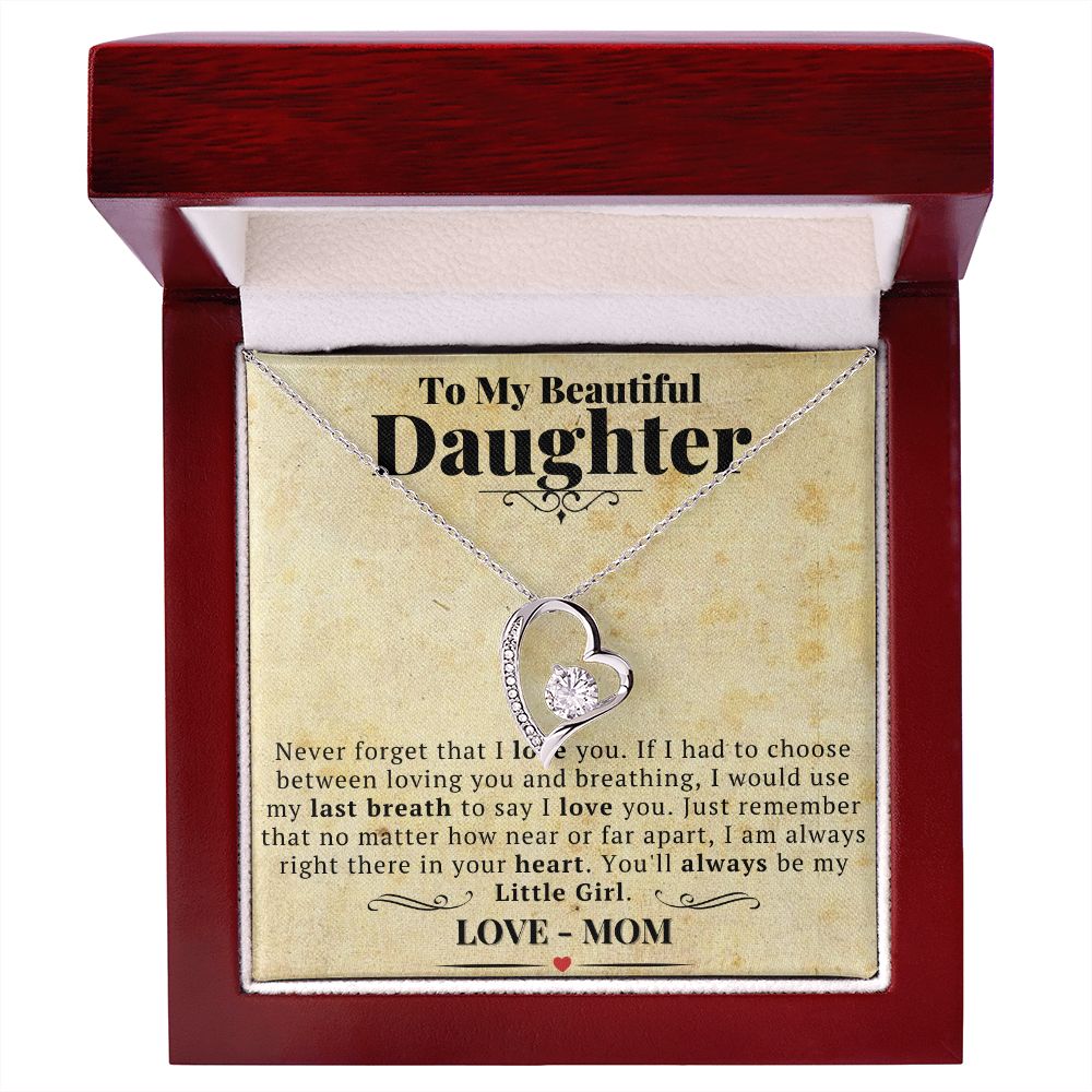 Daughter Gifts From Mom: Forever Love Necklace with Cheerful Yellow Message Card Enclosure - ZILORRA