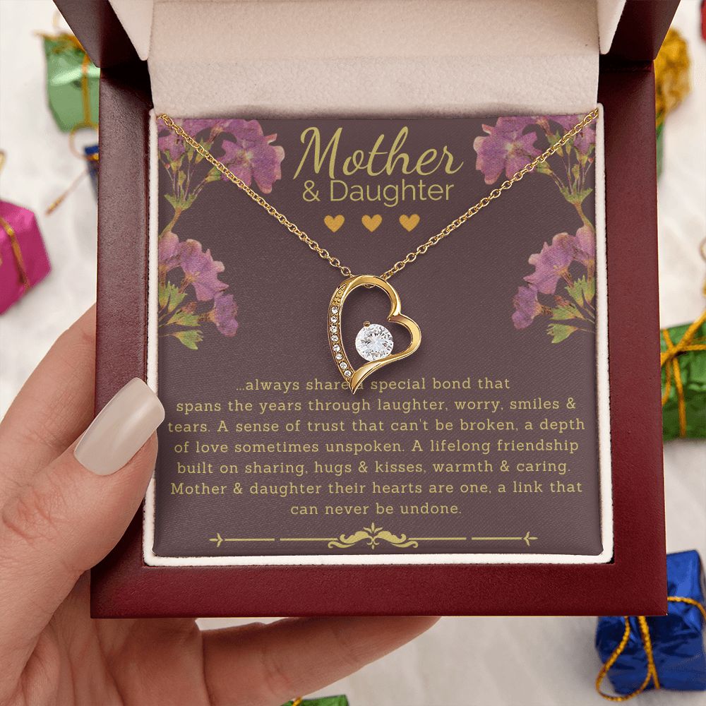 Mother and Daughter Necklace - Hearts As One - Forever Love Necklace - ZILORRA