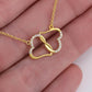 Soulmate Gift - Everlasting Interlocking Hearts Necklace - 10K Solid Yellow Gold With LED Luxury Box - ZILORRA