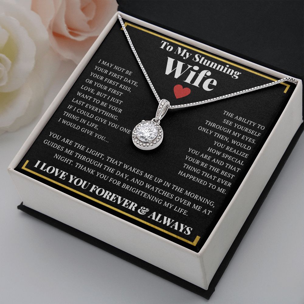 To My Stunning Wife Eternal Hope CZ Pendant Necklace - ZILORRA