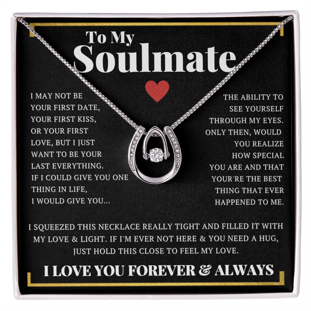 To My Soulmate Lucky Couple CZ Necklace - ZILORRA