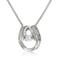 Mother and Daughter Necklace - Hearts As One - Lucky Horseshoe Necklace With Dancing Cubic Zirconia - ZILORRA
