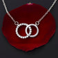 Aunt and Nieces Perfect Pair Interlocking Circle Necklace - 14K White Gold - ZILORRA