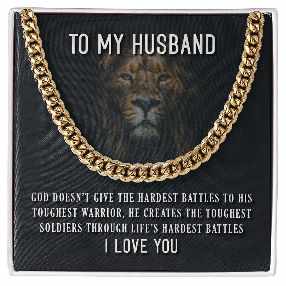 To My Husband Toughest Warrior - Adjustable Cuban Chain - ZILORRA