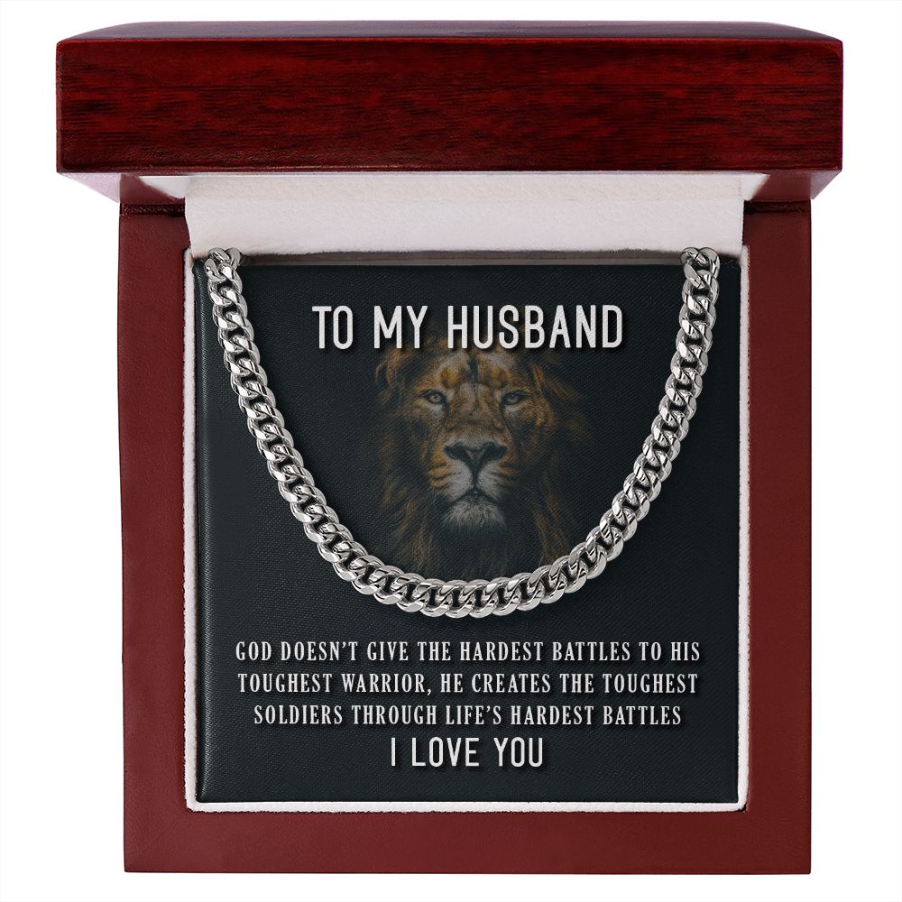 To My Husband Toughest Warrior - Adjustable Cuban Chain - ZILORRA