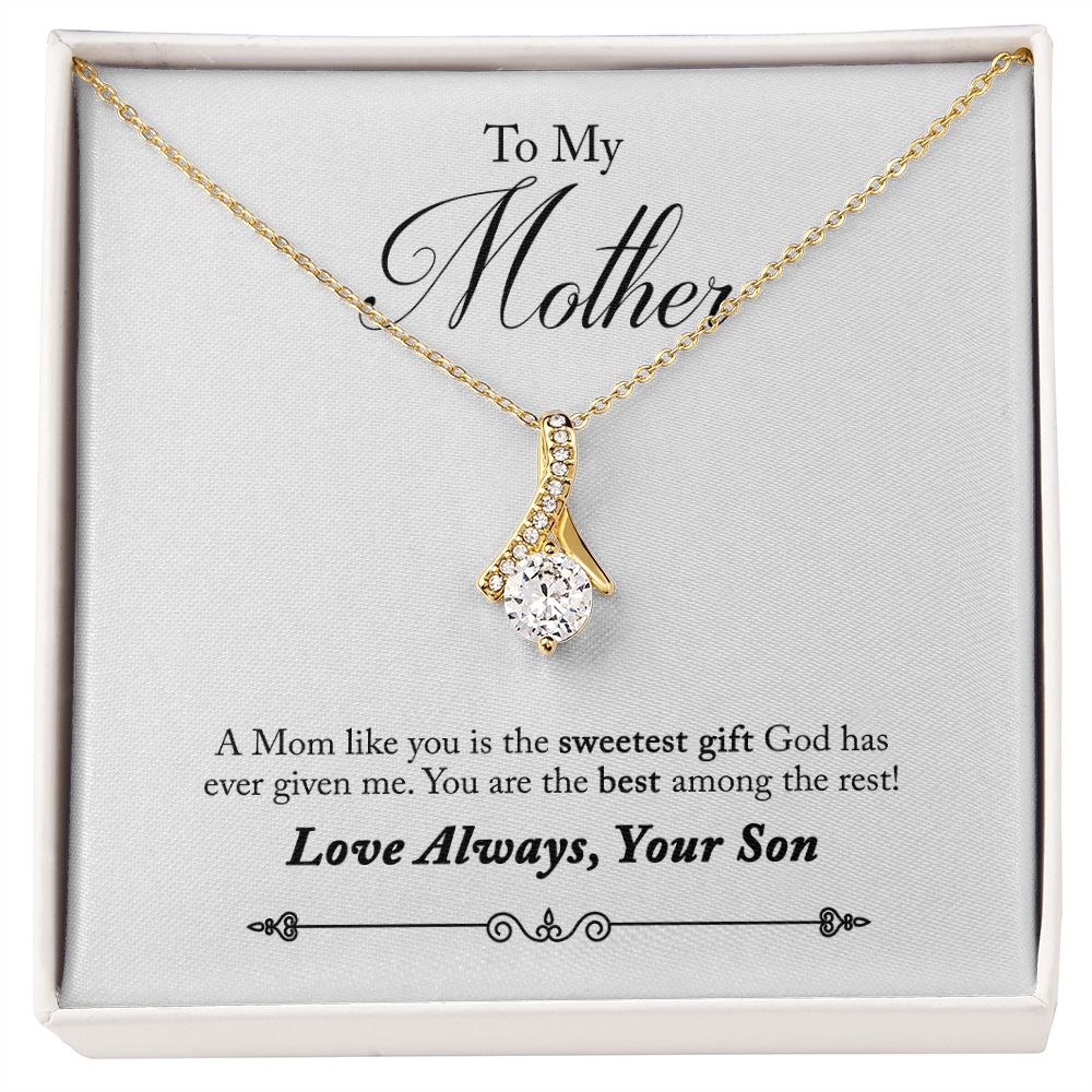 To My Mother Sweetest Gift From Son - Crystal Eye Pendant Necklace - ZILORRA