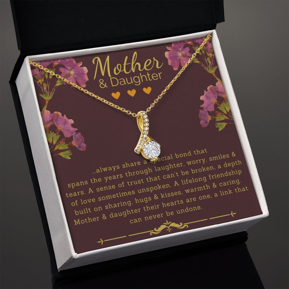 Mother and Daughter Necklace - Hearts As One - Crystal Eye Pendant Necklace - ZILORRA