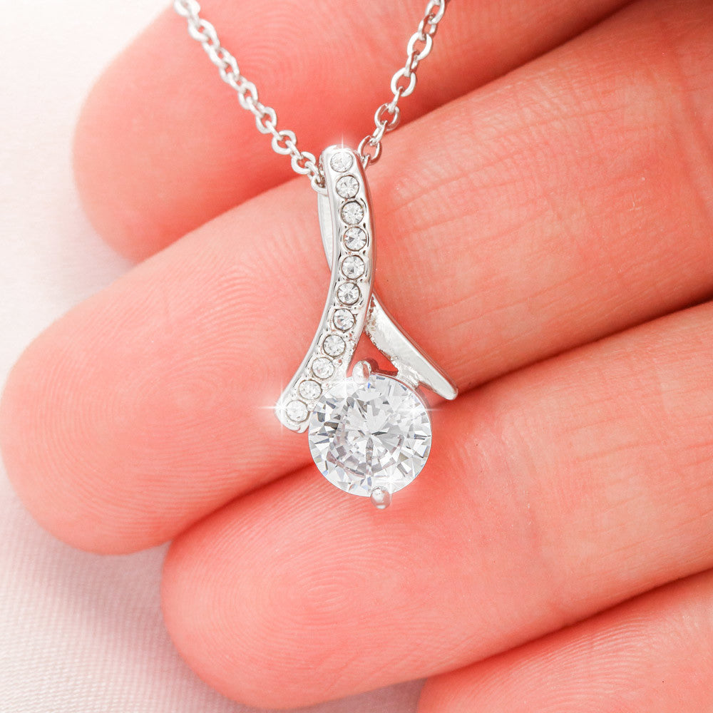 To My Granddaughter If Ever There Is Tomorrow Crystal Eye Pendant Necklace 14K White Gold 18K Yellow Gold - ZILORRA