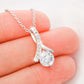 Crystal Eye Necklace for Women - 14K White Gold Alluring Beauty Necklace - ZILORRA