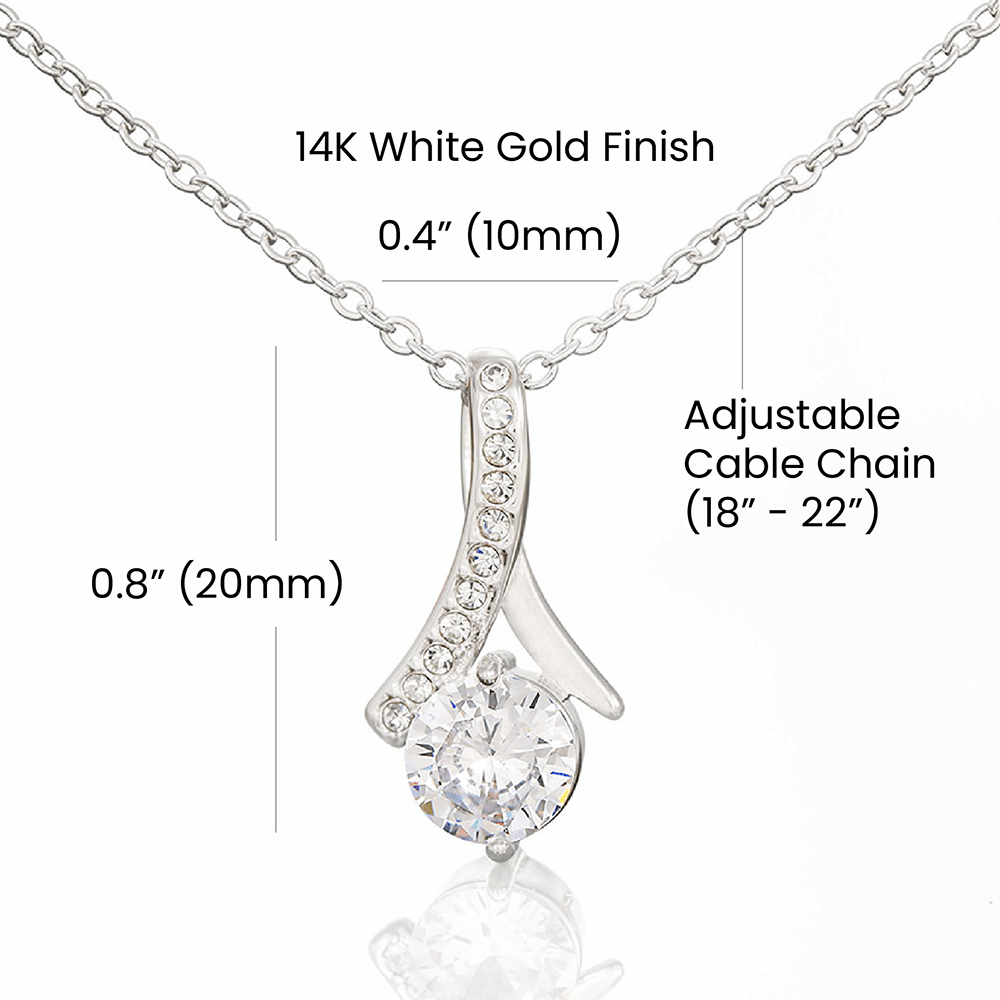 To My Stunning Wife Alluring Beauty CZ Pendant Necklace - ZILORRA