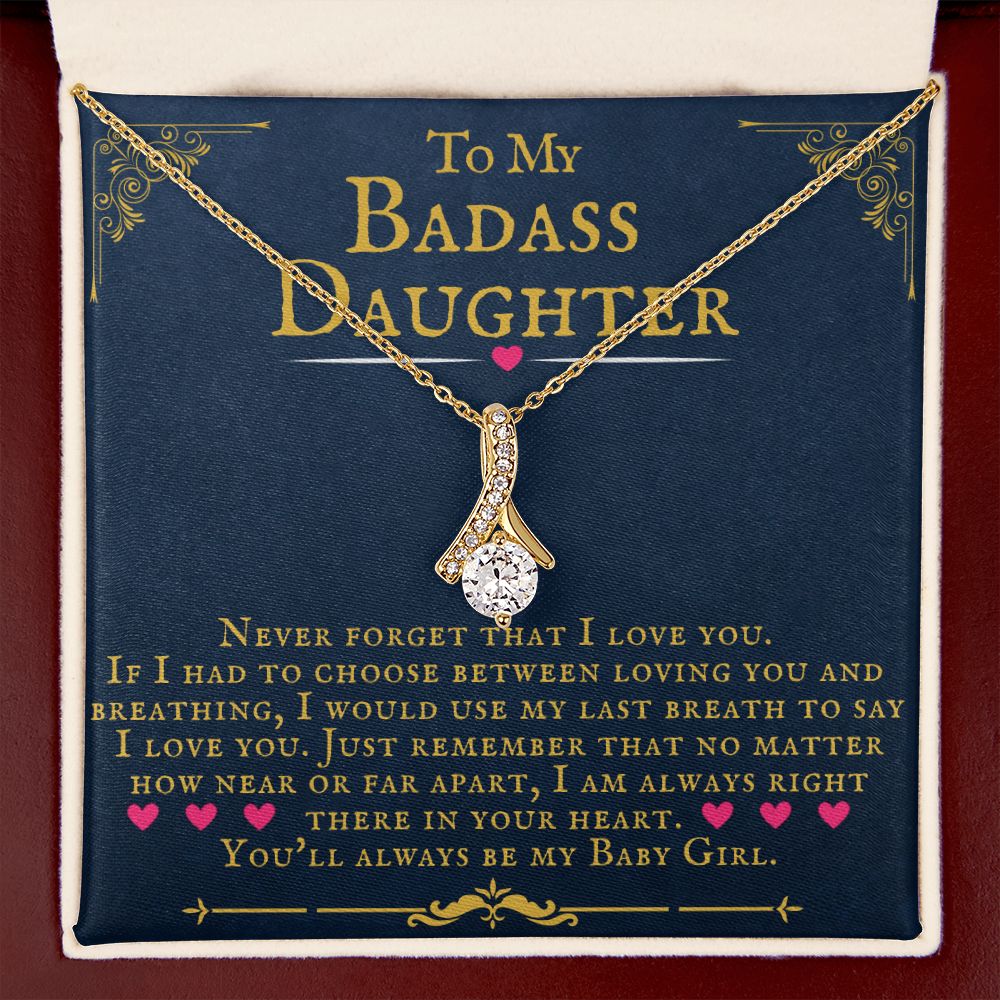 To My Badass Daughter - You'll Always Be My Baby Girl - Crystal Eye Pendant Necklace - ZILORRA