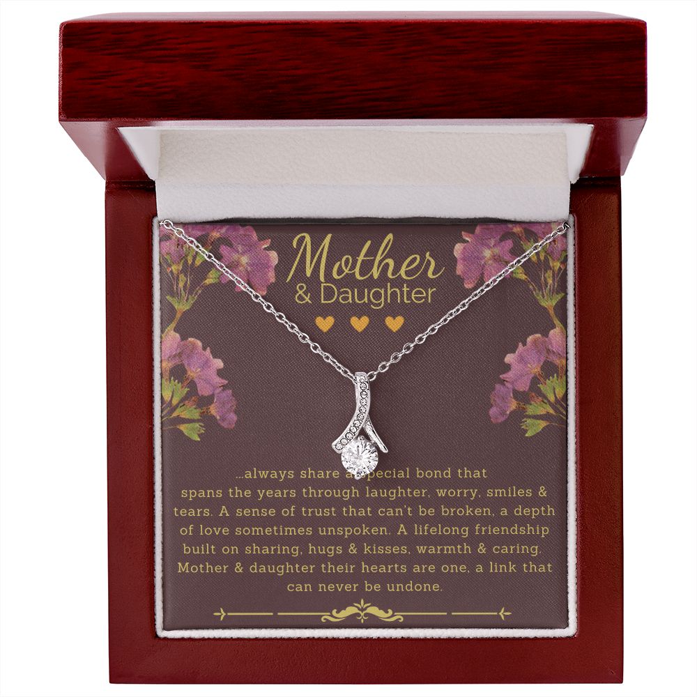 Mother and Daughter Necklace - Hearts As One - Crystal Eye Pendant Necklace - ZILORRA