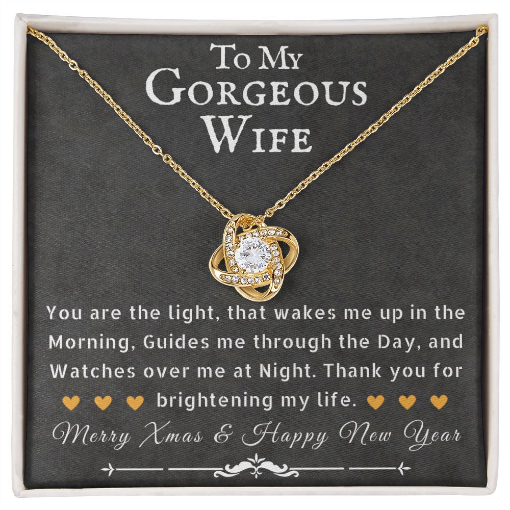 To My Gorgeous Wife - Love Knot Necklace - Xmas and New Year Gift - ZILORRA