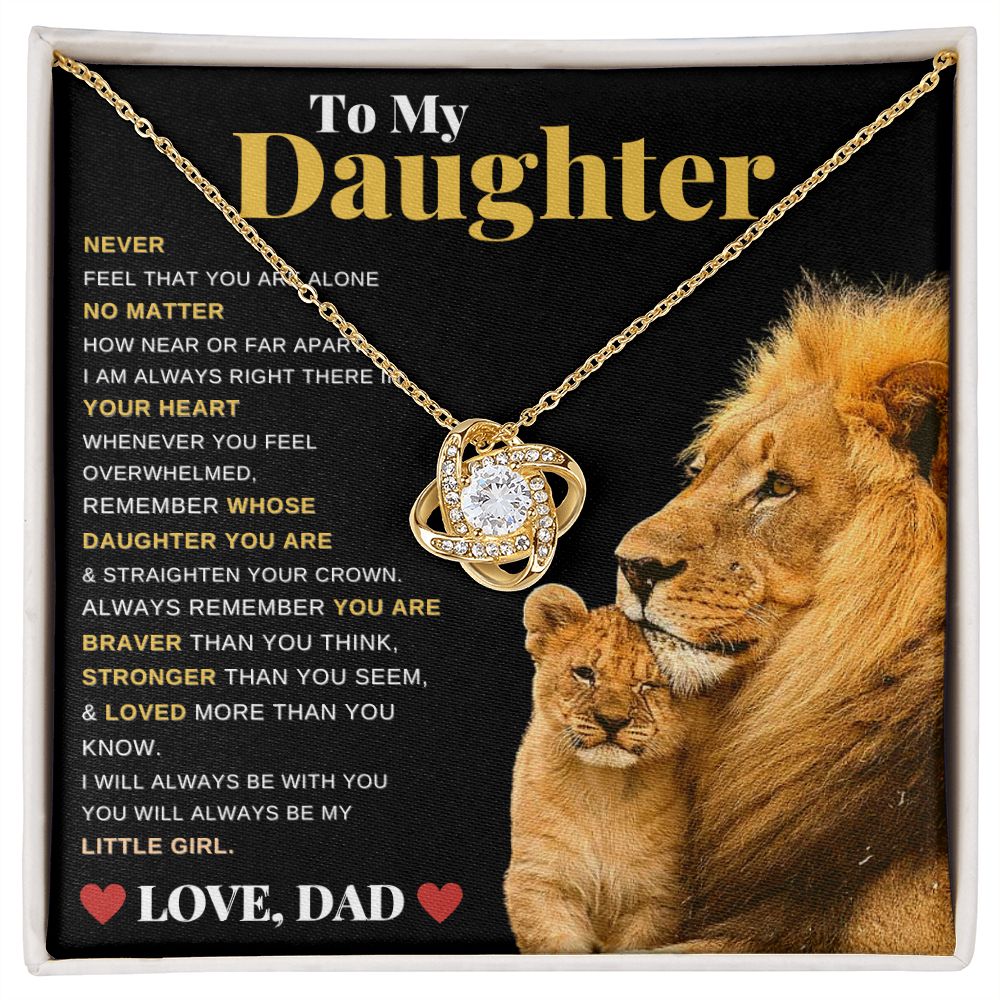 To My Daughter From Dad Love Knot CZ Pendant Necklace - ZILORRA