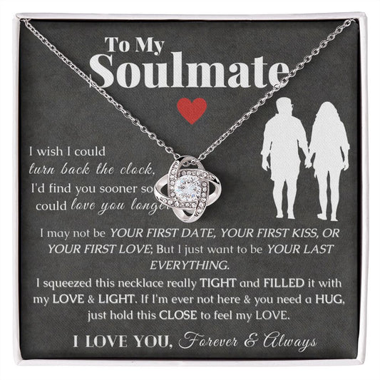 Soulmate Gifts - Love Knot Pendant Necklace With Last Everything Message Card Gift Box - ZILORRA