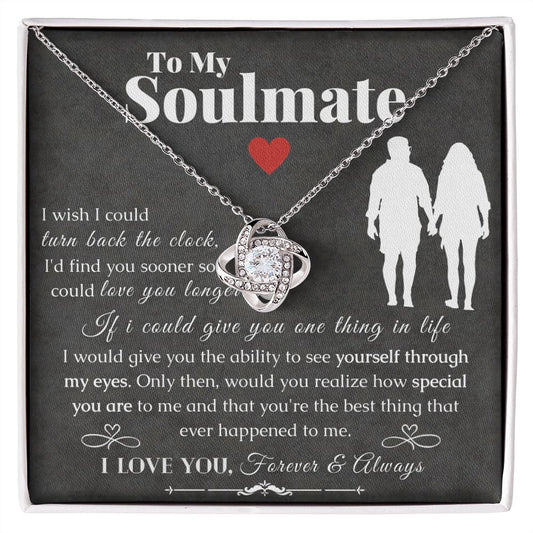 Soulmate Gifts - Love Knot Pendant Necklace With a Wish Message Card Gift Box - ZILORRA
