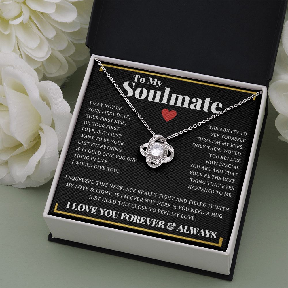 Soulmate Necklace for Women - Soulmate Gifts, Necklace for Wife, Girlfriend Gifts - Love Knot Necklace - ZILORRA