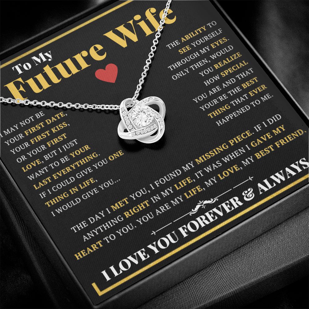 To My Future Wife Love Knot CZ Necklace - ZILORRA