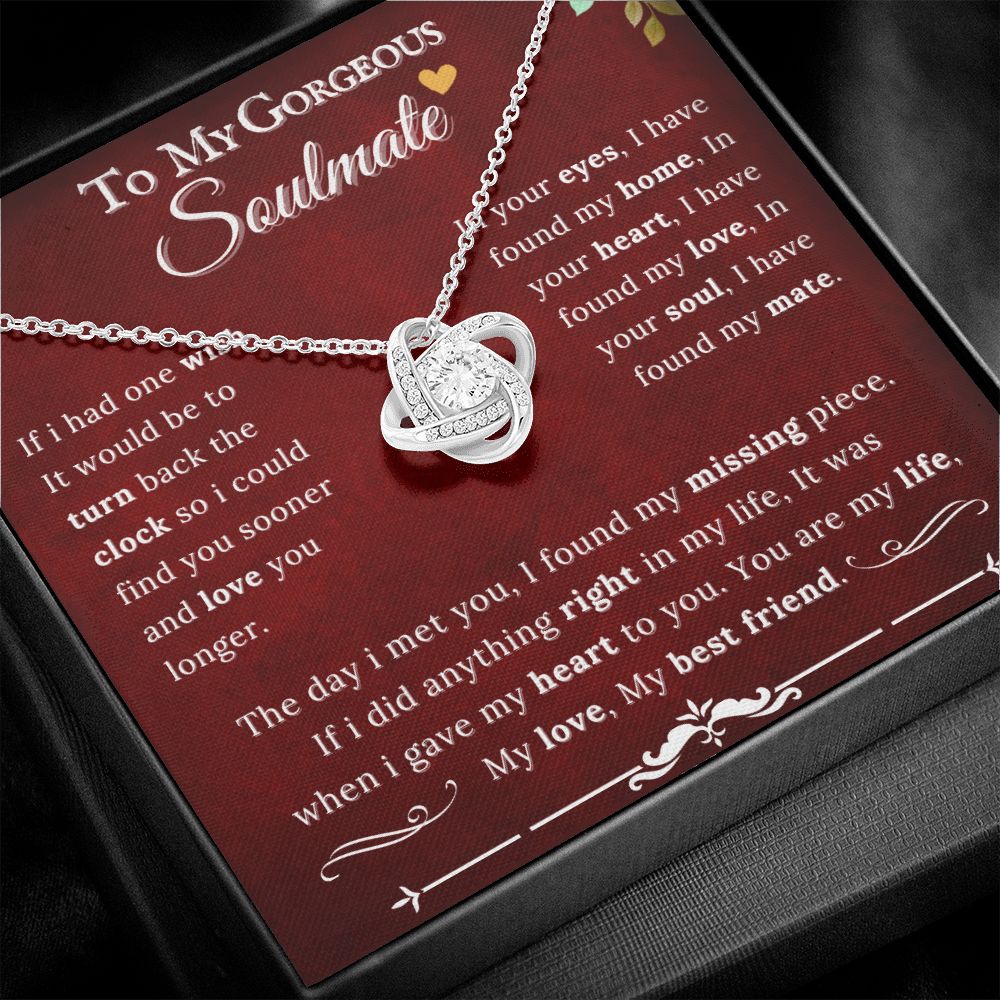 To My Gorgeous Soulmate - Love Knot Necklace RBF - ZILORRA