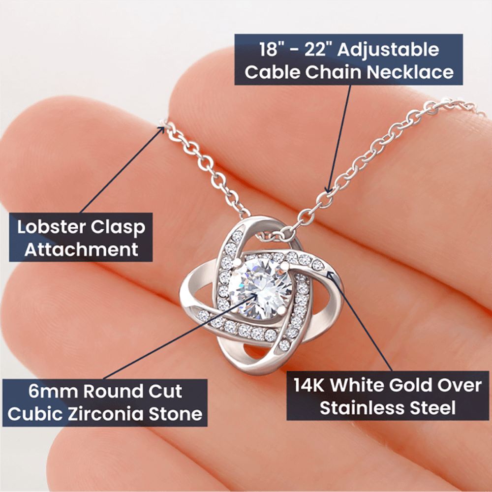 Soulmate Necklace for Women - Soulmate Gifts, Necklace for Wife, Girlfriend Gifts - Love Knot Necklace - ZILORRA