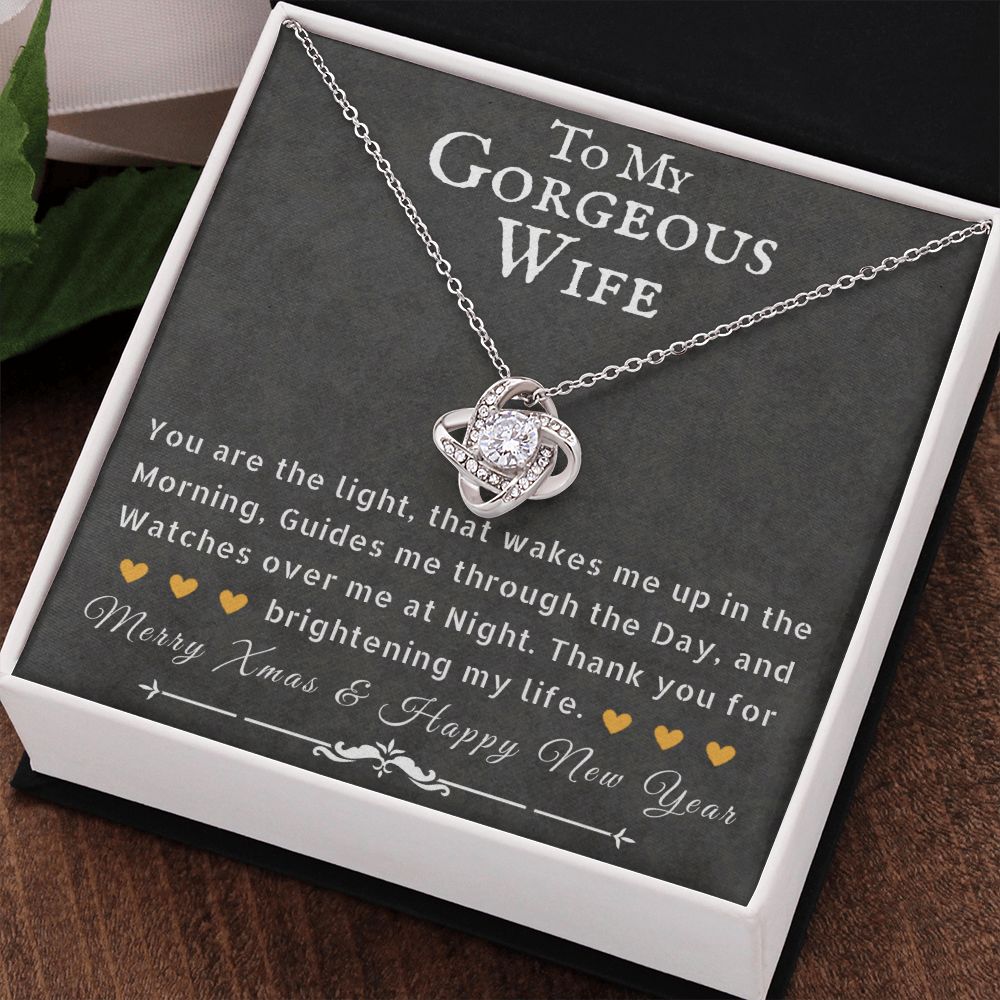 To My Gorgeous Wife - Love Knot Necklace - Xmas and New Year Gift - ZILORRA