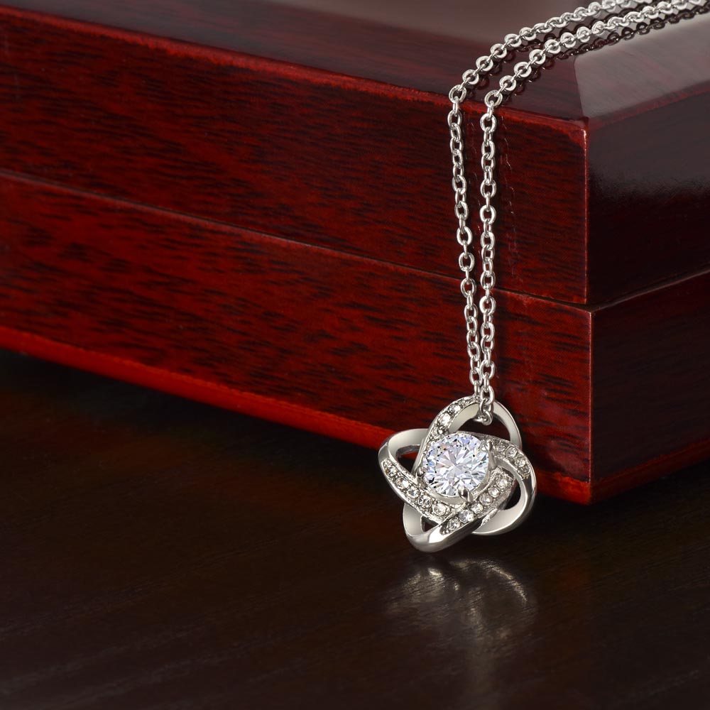To My Granddaughter If Ever There Is Tomorrow Love Knot Pendant Necklace With Cubic Zirconia - ZILORRA
