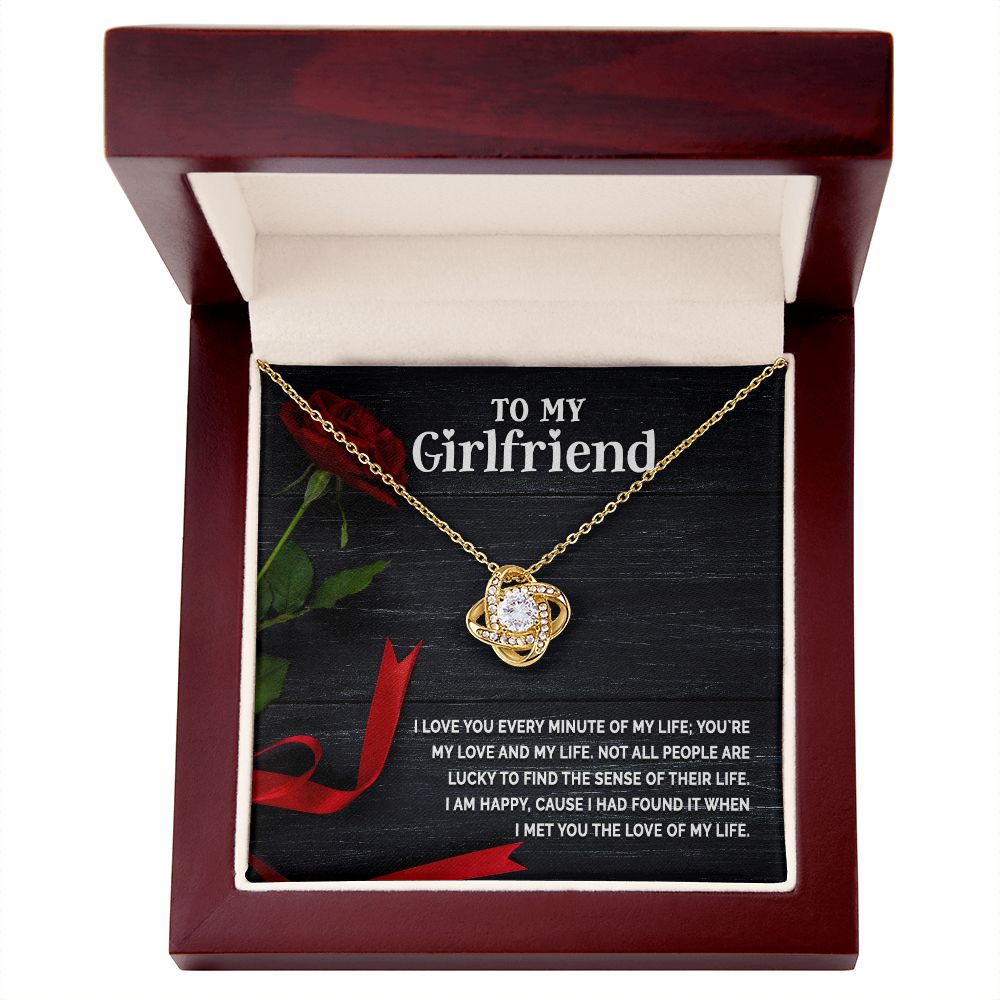 Romantic Girlfriend Gift For Birthday, Christmas, Anniversary - Love Knot Necklace With Message Card - ZILORRA