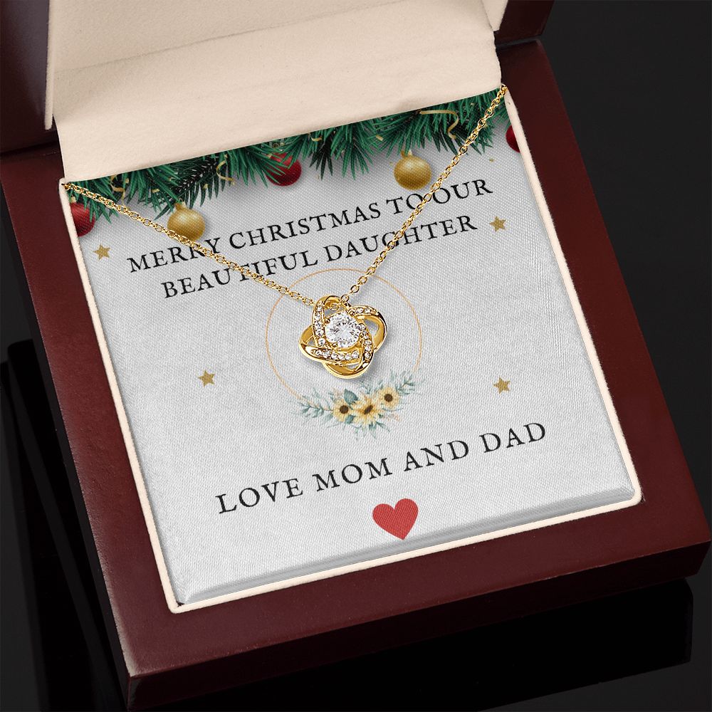 Merry Christmas To Our Beautiful Daughter From Mom and Dad - Love Knot Jewelry Set - ZILORRA