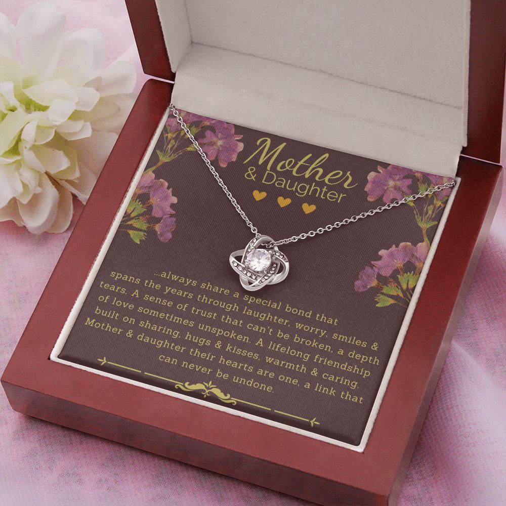 Mother and Daughter Necklace - Hearts As One - Love Knot Necklace - ZILORRA