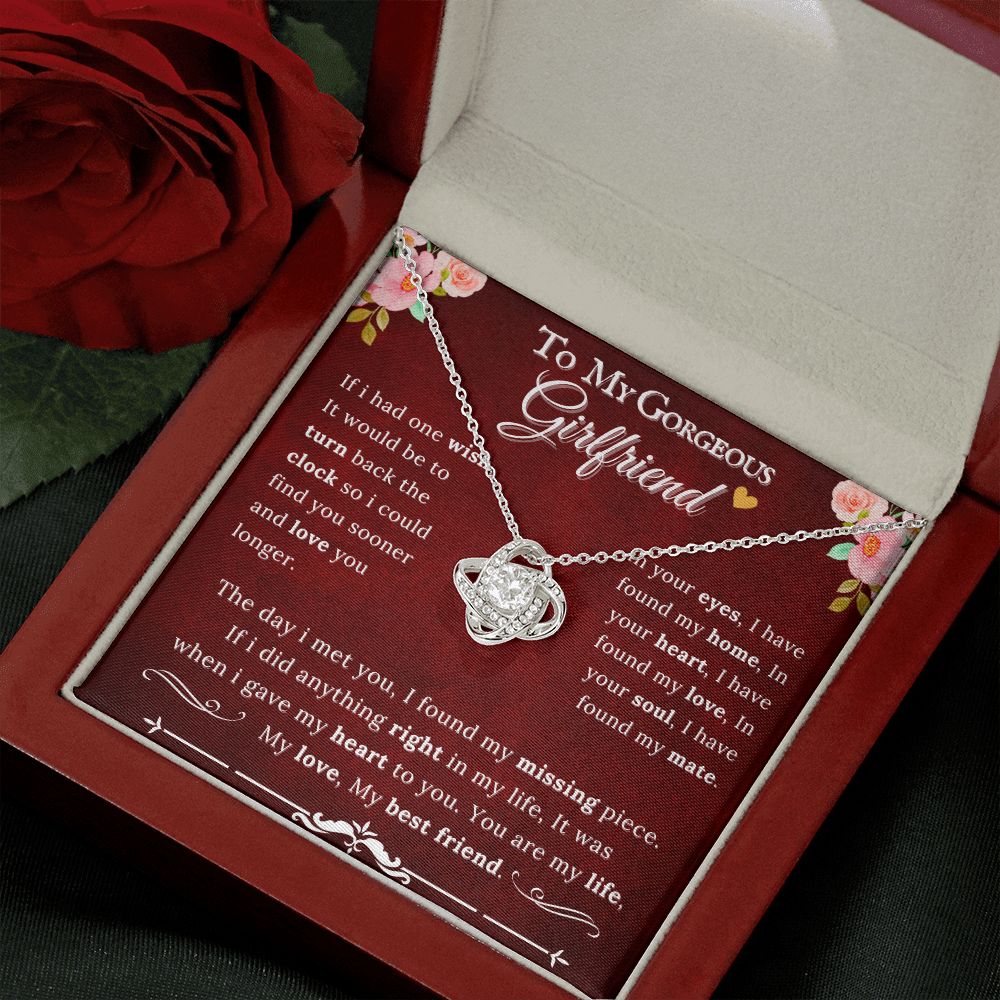 To My Gorgeous Girlfriend Love Knot Necklace from Boyfriend - ZILORRA