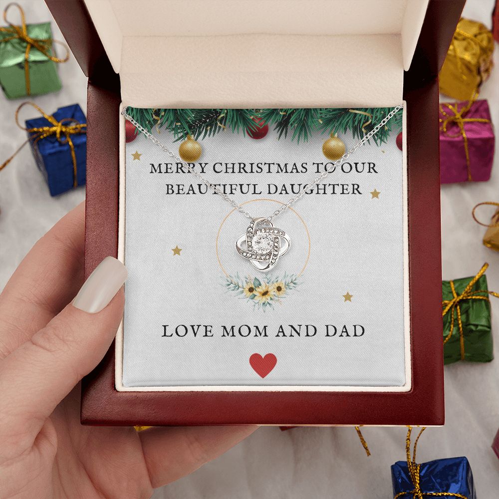 Merry Christmas To Our Beautiful Daughter From Mom and Dad - Love Knot Jewelry Set - ZILORRA