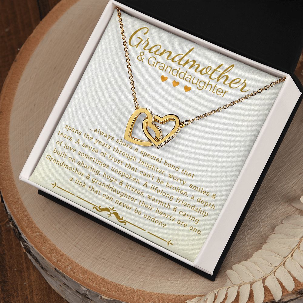 Grandmother & Granddaughter Hearts As One Interlocking Hearts Necklace - ZILORRA