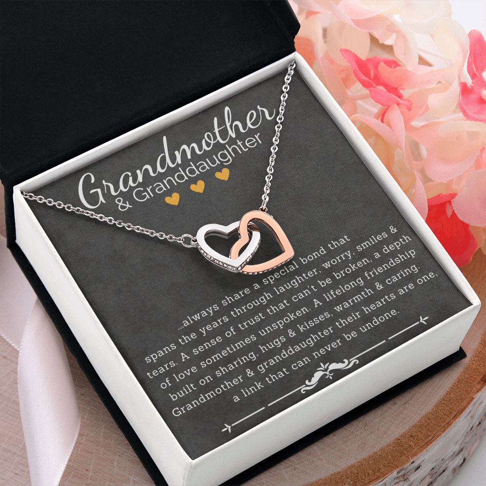 Grandmother & Granddaughter Interlocking Hearts Necklace - ZILORRA