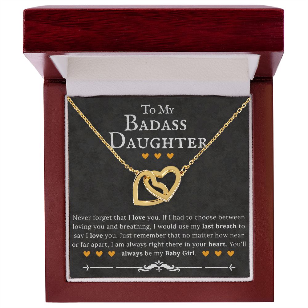 To My Badass Daughter - Love and Light - Interlocking Hearts Necklace - ZILORRA