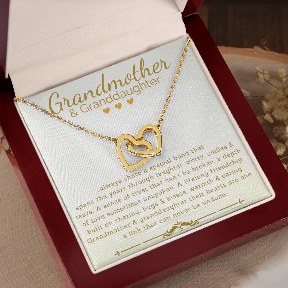 Grandmother & Granddaughter Hearts As One Interlocking Hearts Necklace - ZILORRA