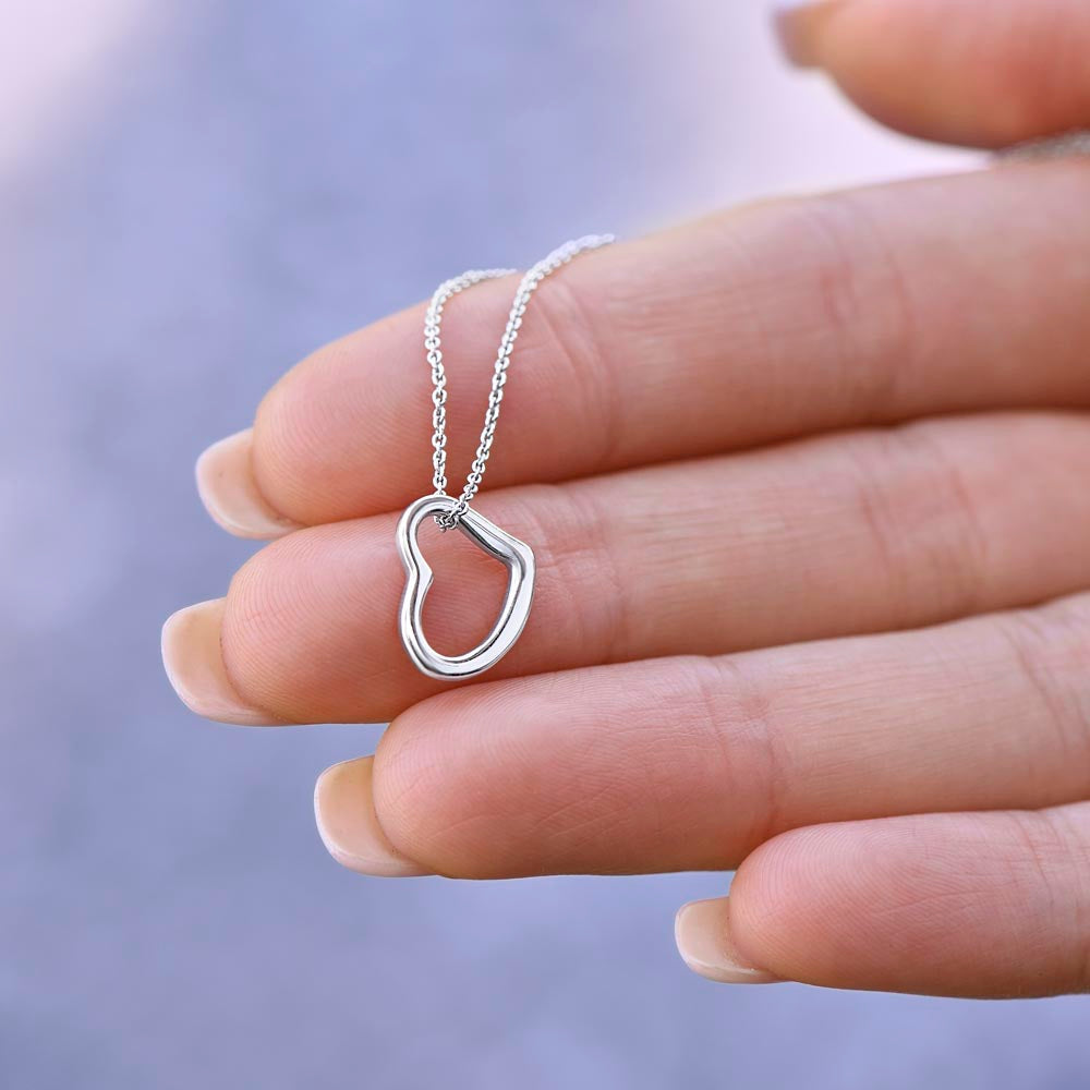 To My Daughter Heart Pendant Necklace 14K White Gold 18K Yellow Gold Sterling Silver - Christmas Gift - ZILORRA
